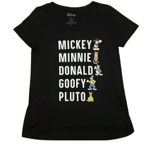Disney Mickey Minnie Mouse Character Shirt Size Large Women's Black